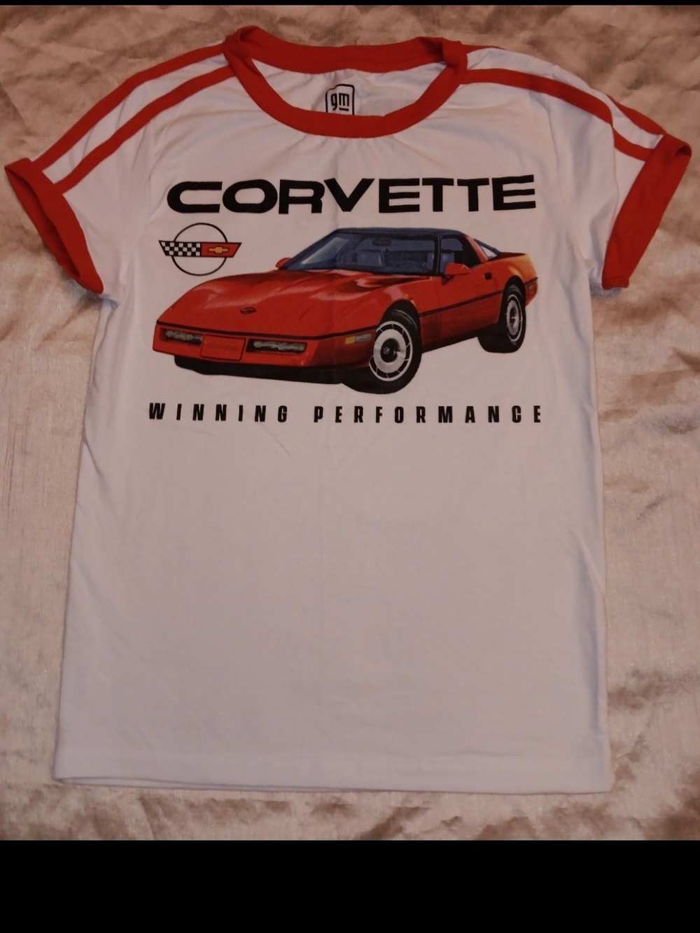 Women's White & Red Graphic Tee - Winning Performance